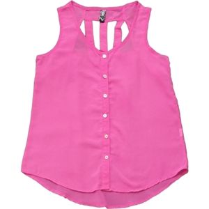 FNCY Sleeveless Pink Sheer Shirt